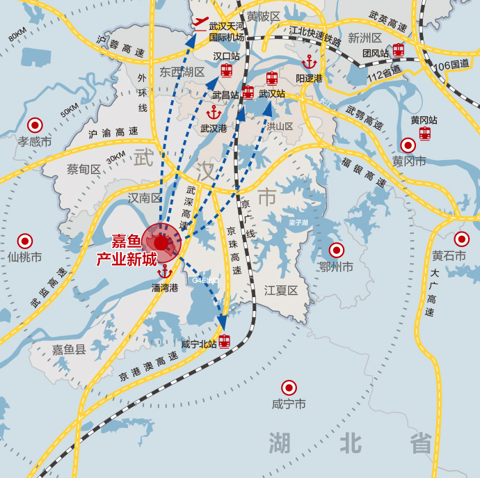 嘉魚產(chǎn)業(yè)新城 武漢嘉魚縣北部 工業(yè)用土地出售招商引資   精密加工件、能源裝備、工程機(jī)械、汽車配件 、高端裝備制造